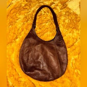brown leather lucky brand hobo/tote bag